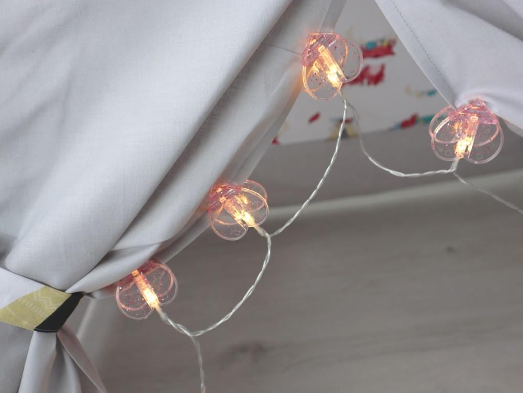 Гірлянда Серце прищіпки АА батарейки 1,75 м 10 лампочок у формі сердець - фото 3