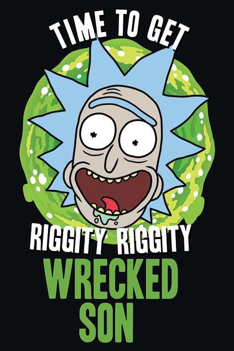 Постер плакат Рик и Морти/Rick and Morty Wrecked Son 61x91,5 см