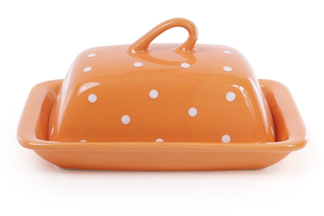 Масленка в горох 20,7х16,5 см Оранжевый