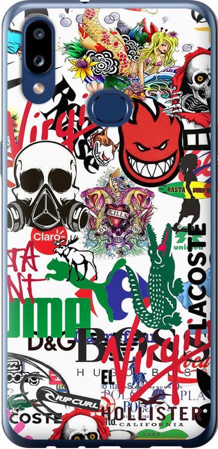 Чехол на Samsung Galaxy A10s A107F Many different logos (4022u-1776-42517)