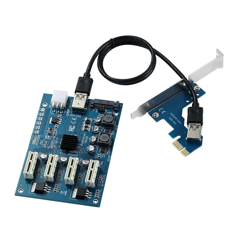 Хаб для райзерів Ewell PCI-E 1x to 4 Port 1x Hub Riser Card (EW030)