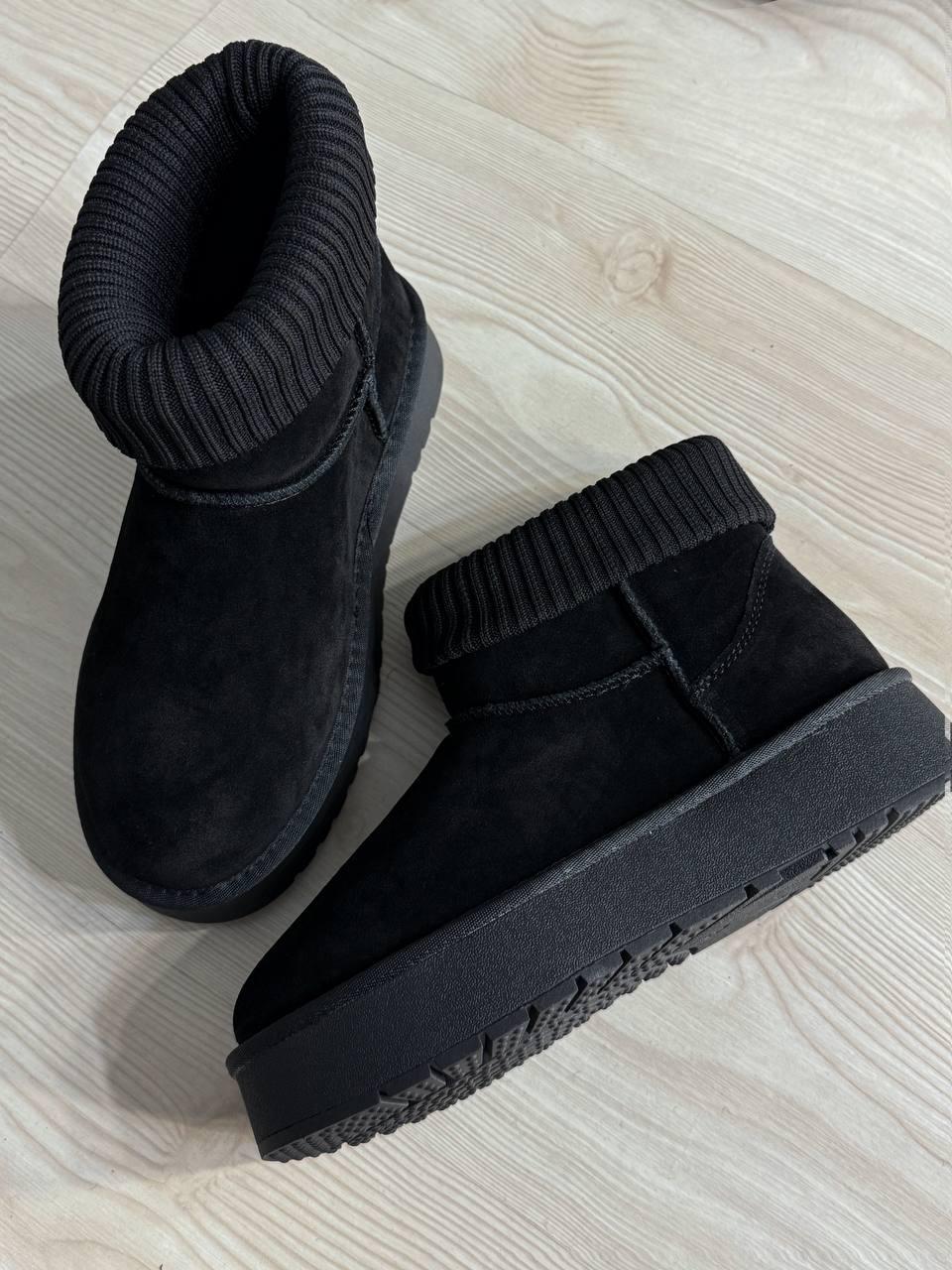 Угги женские Hengji 56-1 с манжетом носком на высокой подошве р. 40 Черный (5154) - фото 5 Угги женские Hengji 56-1 с манжетом носком на высокой подошве р. 40 Черный (5154) - фото 5