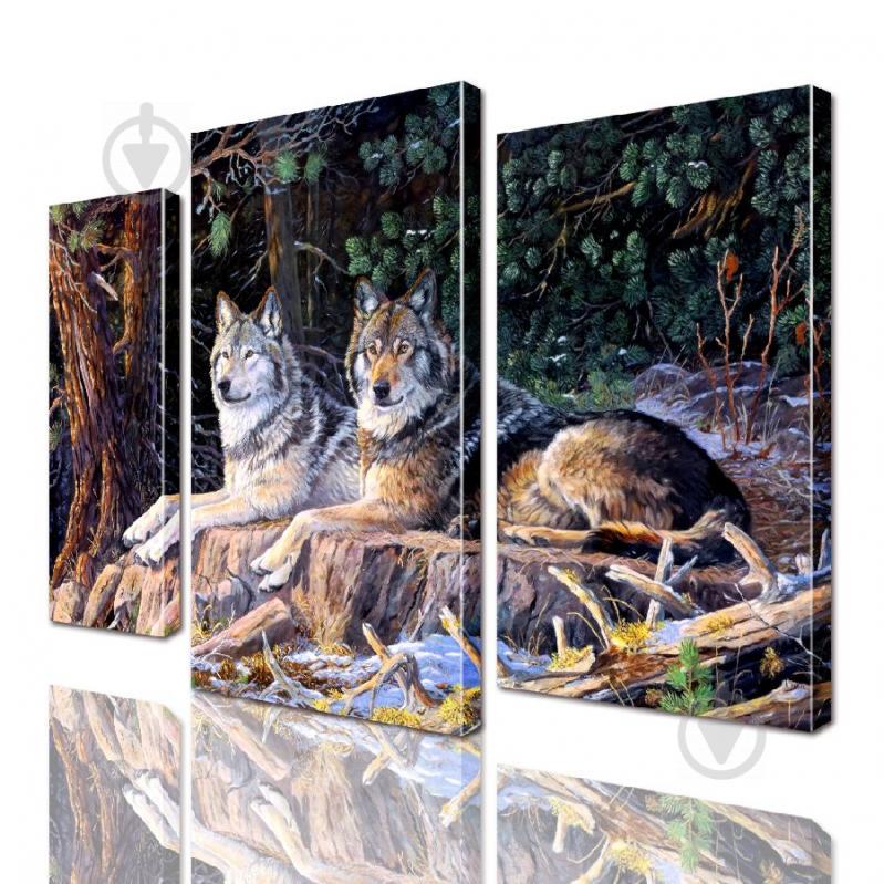Модульная картина Волки ADJ0068 размер 95 х 120 см