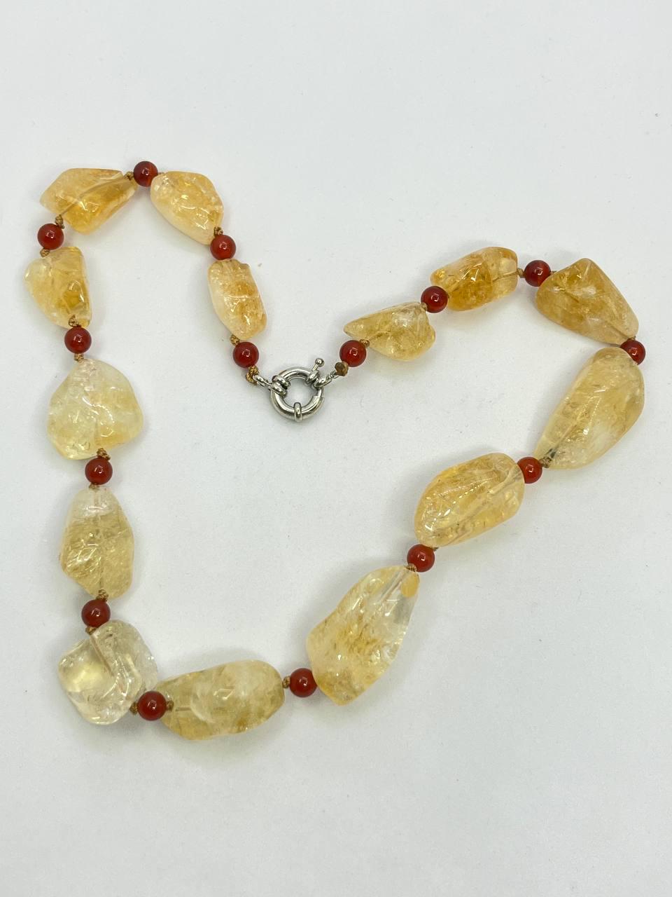 Намисто цитрин 42 см Жовтий (10443)