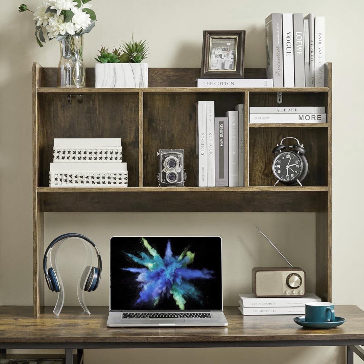 Полка-надстройка настольная из дерева Нерас палисандр (АКД-001302)