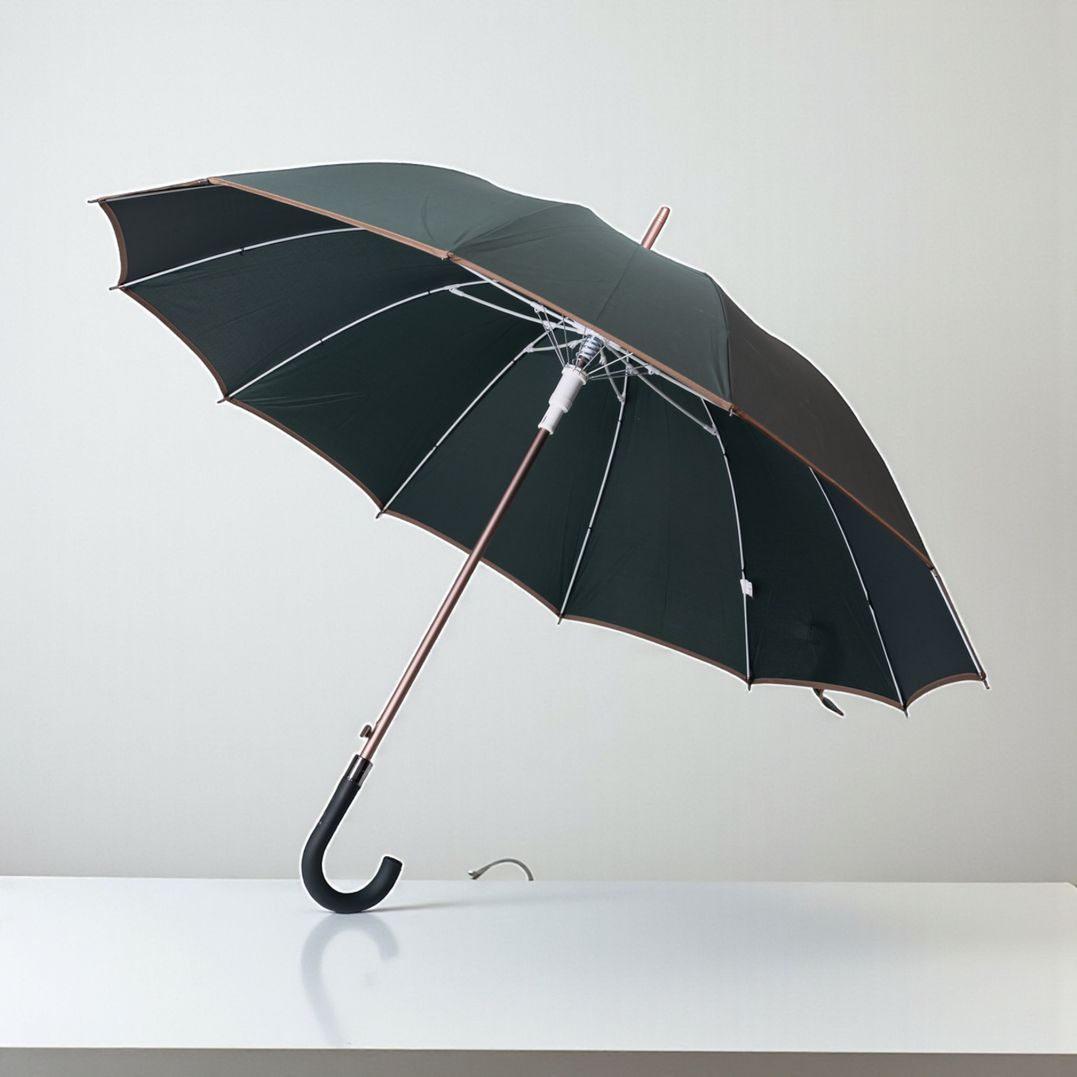 Зонт трость складной полуавтомат купол на 12 спиц d 120 см Зеленый (HP-23-16GR) - фото 5