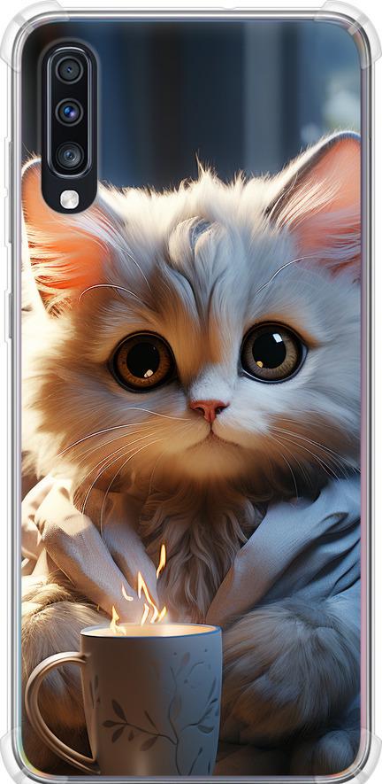 Чехол на Samsung Galaxy A70 2019 A705F White cat (5646sp-1675-42517)