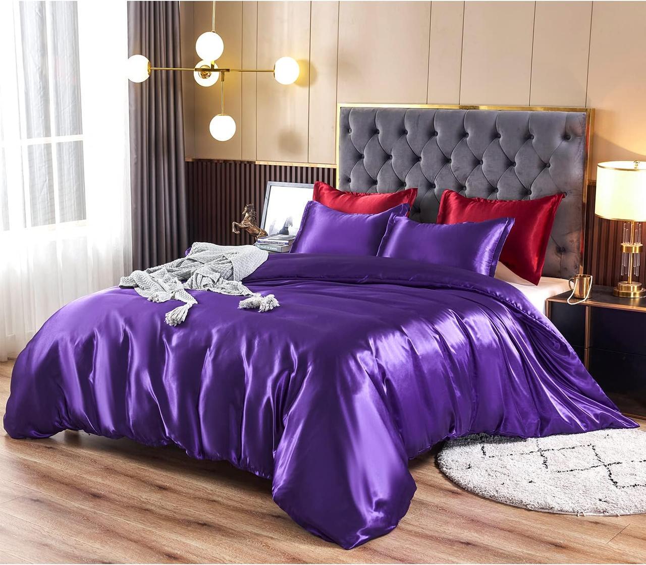 Комплект постільної білизни Moka Textile євро та підковдра та 2 наволочки 50х70 см/70х70 см Фіолетовий/Бордовий (1876559989) - фото 1 Комплект постільної білизни Moka Textile євро та підковдра та 2 наволочки 50х70 см/70х70 см Фіолетовий/Бордовий (1876559989) - фото 1