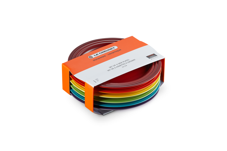 Набір обідніх тарілок Le Creuset Rainbow 22 см 6 шт. Різнокольоровий (79285228359006) - фото 4