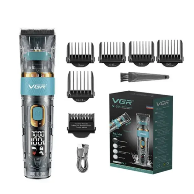 Машинка для стрижки волосся VGR V-695 USB акумуляторна з насадками 6 шт. (3567)