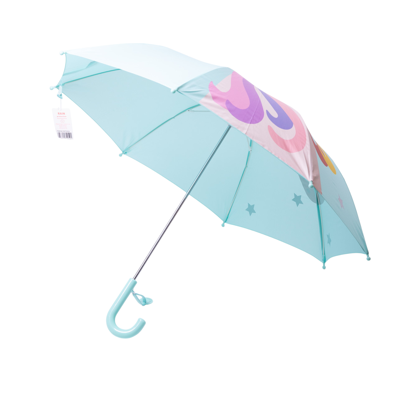 Парасолька тростина дитяча механічна купол складана Єдиноріг з 3D-ушками 89 см 8 спиць d 89 см М'ятний (HP-23-12M)