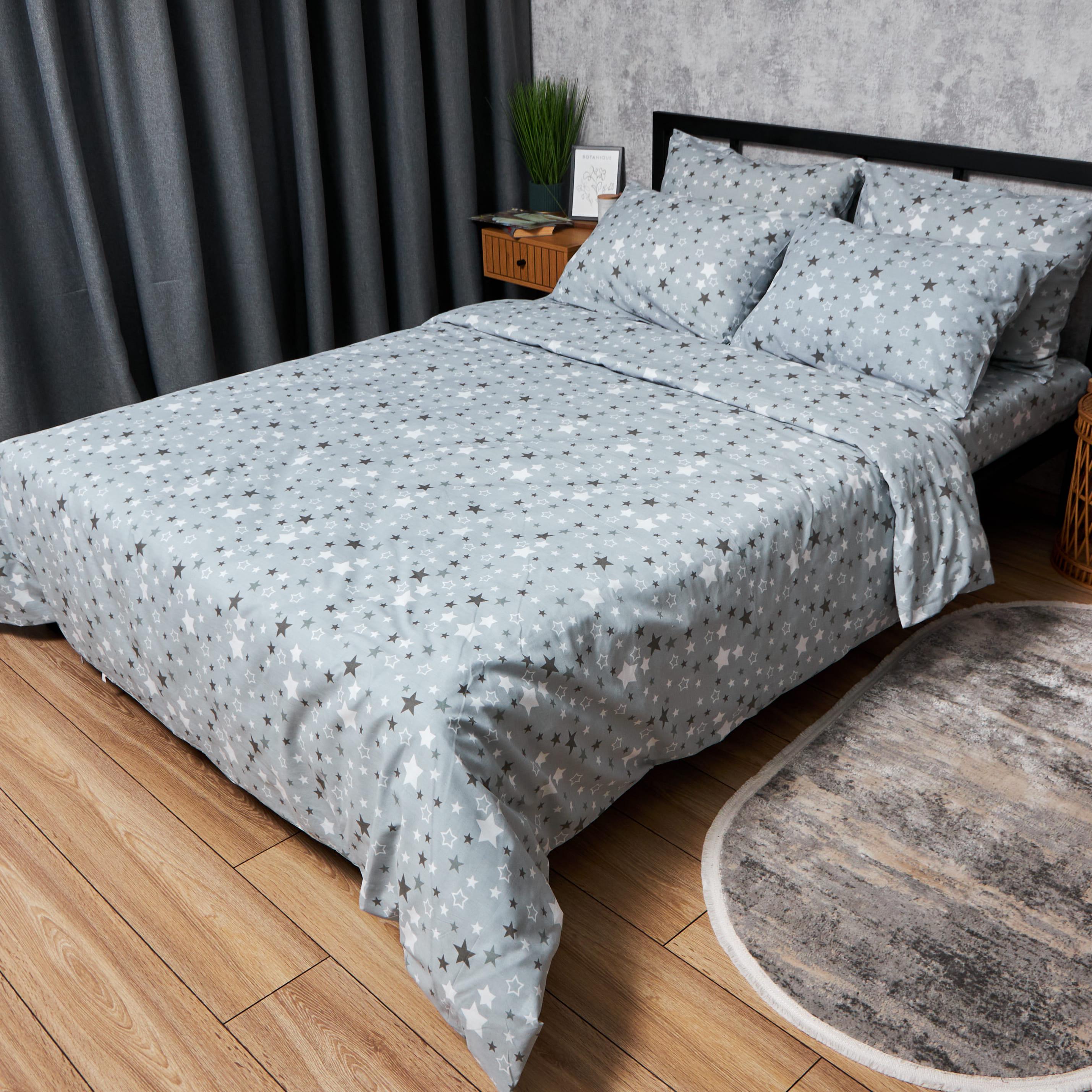 Комплект постельного белья Moon&Star Бязь Gold Люкс Silver Stars наволочки 2 шт. семейный 160х220х2 см (MS-820006857)