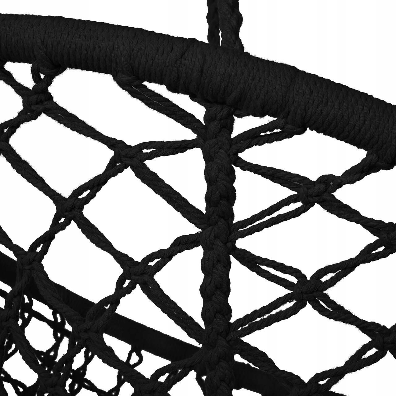 Крісло-гойдалка підвісне Springos SPR0020 79x80 см плетене для дому та саду до 150 Black - фото 2 Крісло-гойдалка підвісне Springos SPR0020 79x80 см плетене для дому та саду до 150 Black - фото 2