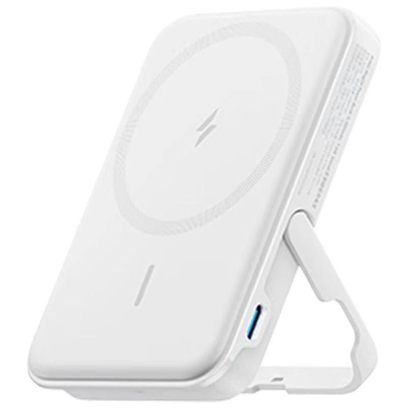 Повербанк магнитный Magsafe Anker A1618 5000 mAh для iPhone с подставкой для телефона Белый (26389475)