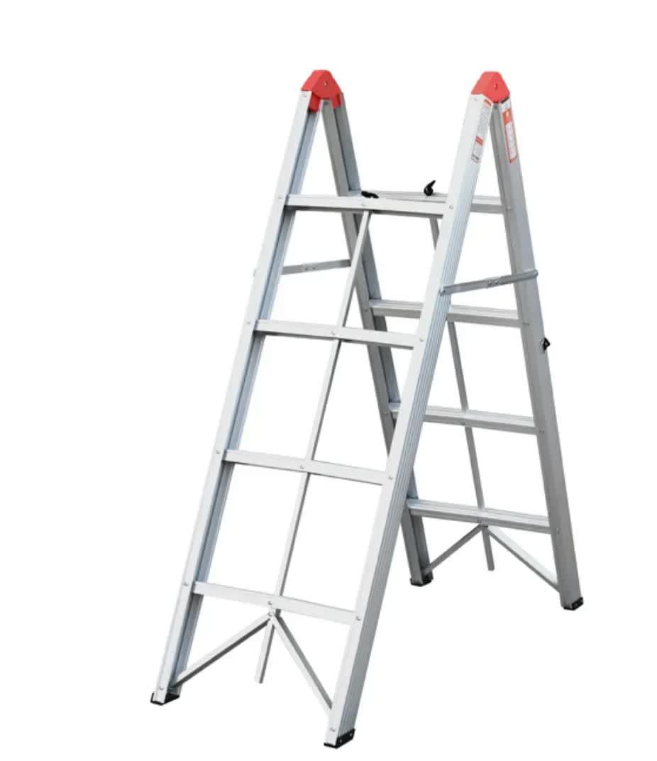 Лестница раскладная алюминиевая DLEAT JDT-1020-S05 двухсторонняя 1,7 м (32620515)