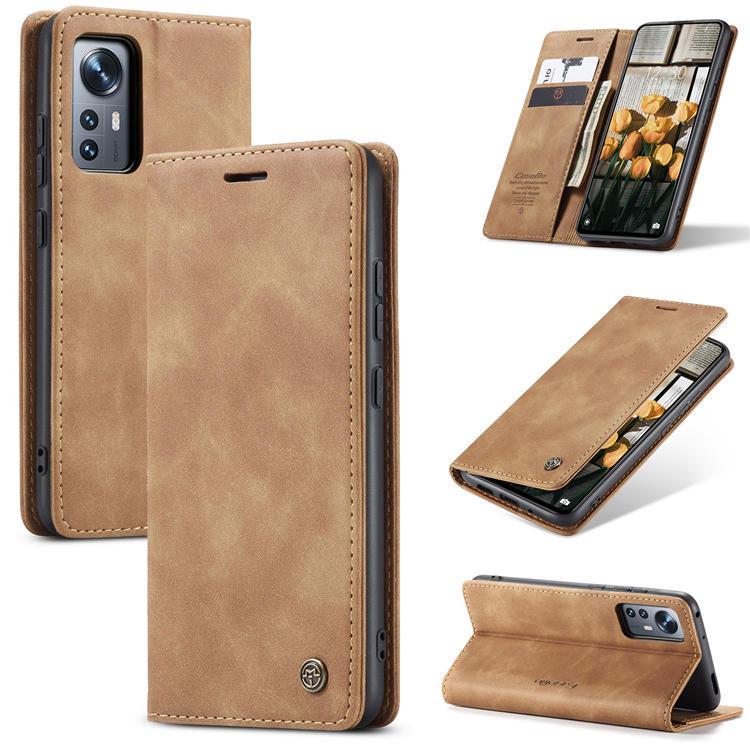 Чехол книжка с магнитом Xiaomi 12 Lite CaseMe Brown (29278-30)