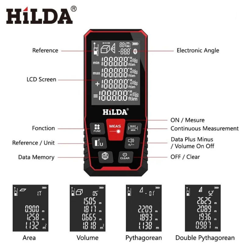 Далекомір лазерний HILDA 120 м 3хААА (4894) - фото 3 Далекомір лазерний HILDA 120 м 3хААА (4894) - фото 3