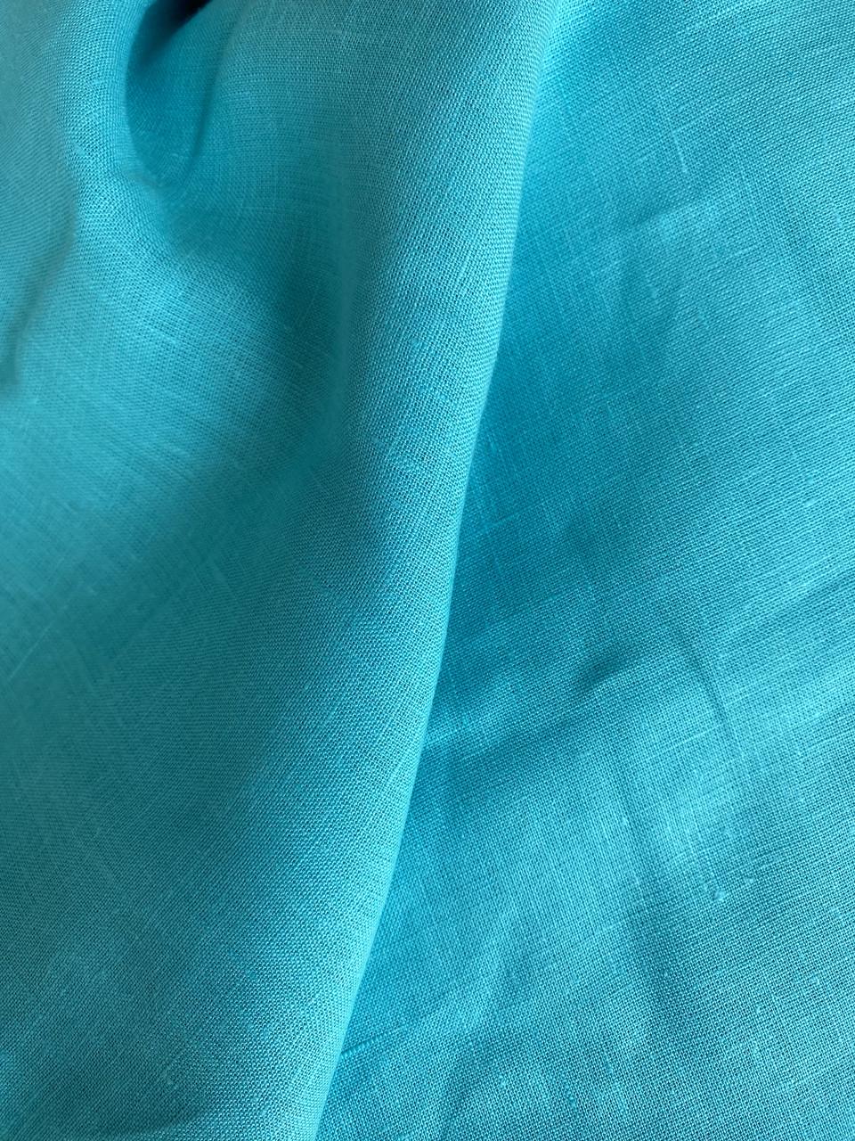Ткань для пошива постельного белья LINEN PLUS 100% лен 220 см 779 Бирюзовый - фото 2 Ткань для пошива постельного белья LINEN PLUS 100% лен 220 см 779 Бирюзовый - фото 2