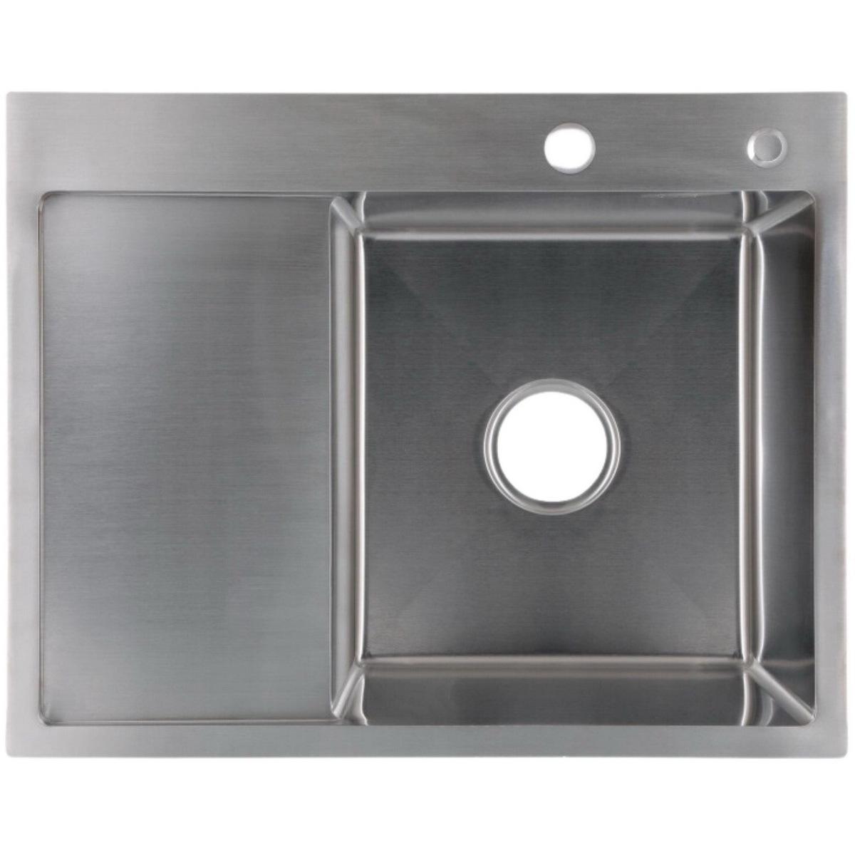 Мойка кухонная Lidz LDH6350BRUL4558847521 из нержавеющей стали прямоугольная 630x500 мм 1 мм (25972716)