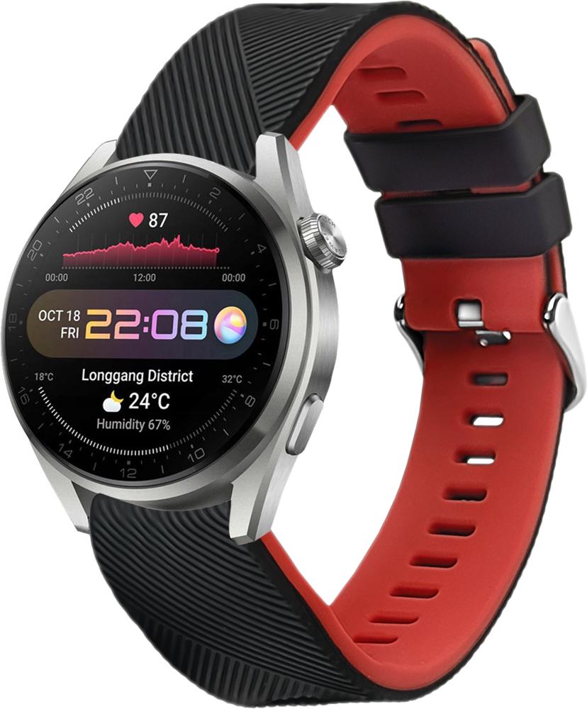 Ремешок Luminic для Huawei Watch 3 Pro Black/Red (26671-44)