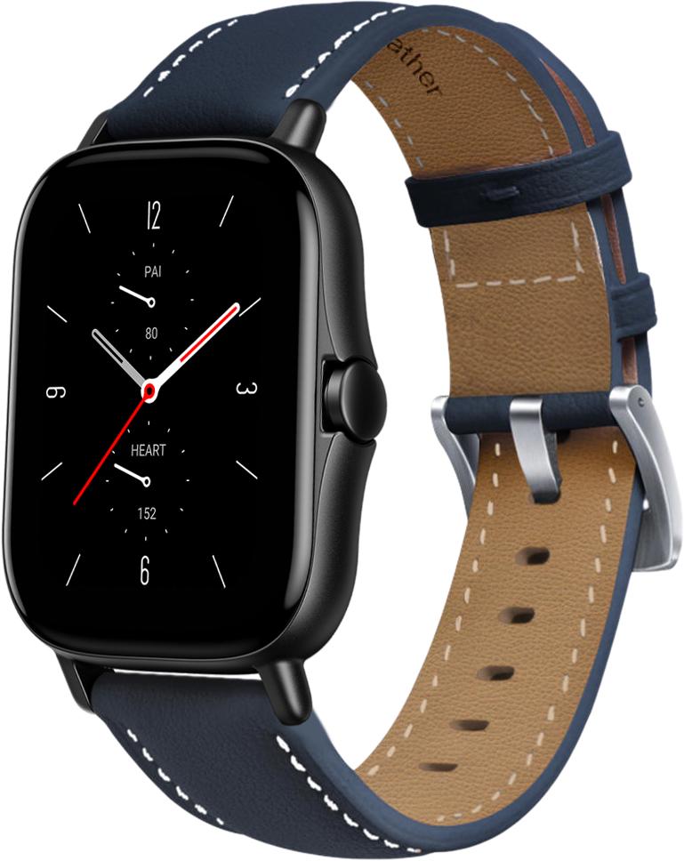 Ремешок кожаный Folsa для Amazfit GTS 2e Dark Blue (31531-5D) - фото 1