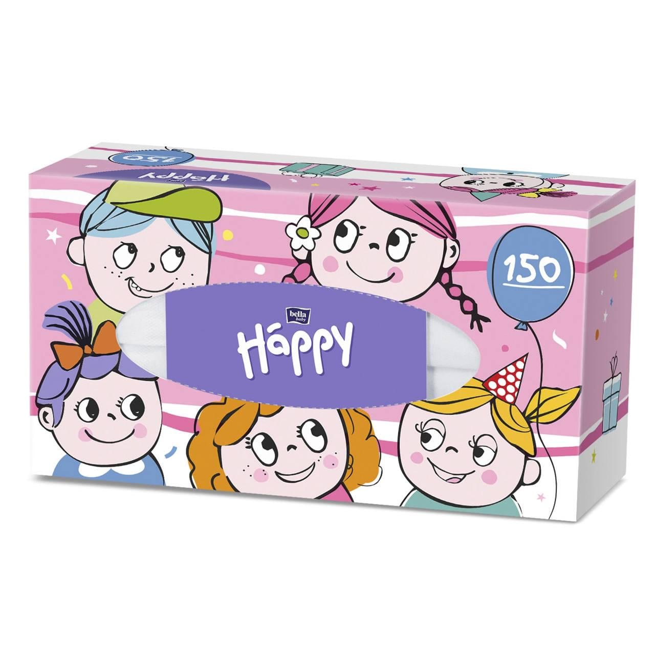 Платочки универсальные двухслойные Bella Happy 150 шт.