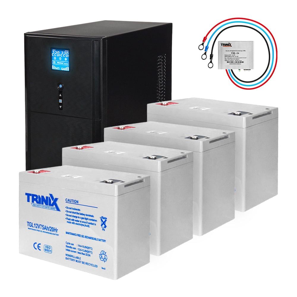 Комплект резервного питания Kraft UPS PSW-3000VA LCD 2400W 48V и гелевая батарея 3810 Wh (42-00064-3)