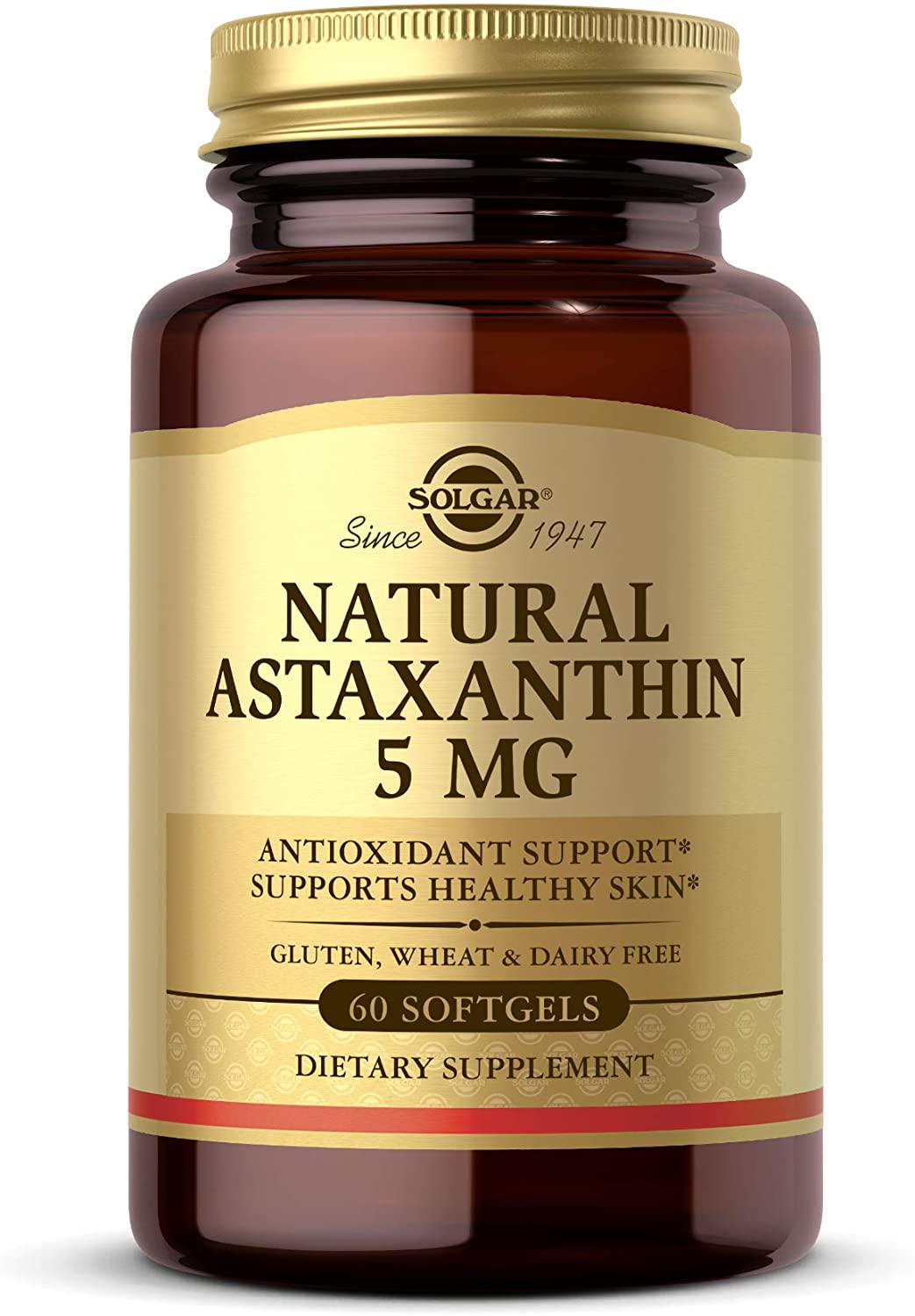 Астаксантін Solgar Natural Astaxanthin 5 мг 60 Softgels (SOL-00071)