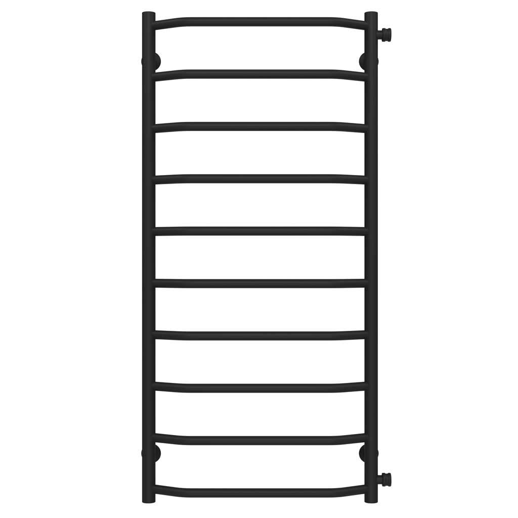 Рушникосушарка водяна Deffi Трапеція П10 бокове праве підключення нержавіюча сталь 500х1100 мм Чорний (C.TR.110.50.10.B.C)