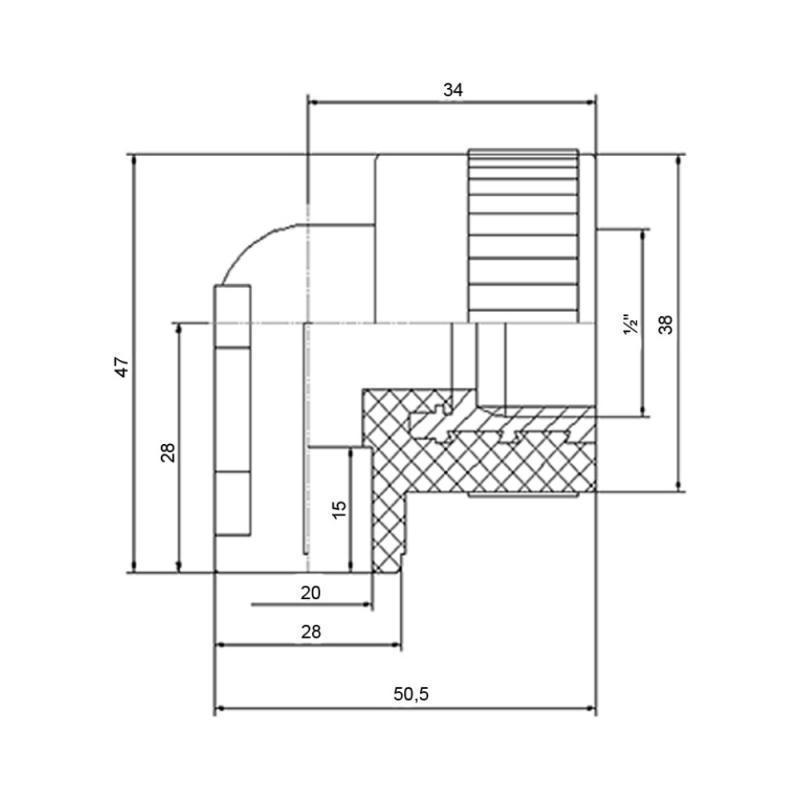 Уголок настенный Blue Ocean PPR ВР 20 мм х 1/2" 90° (SD00010040) - фото 2