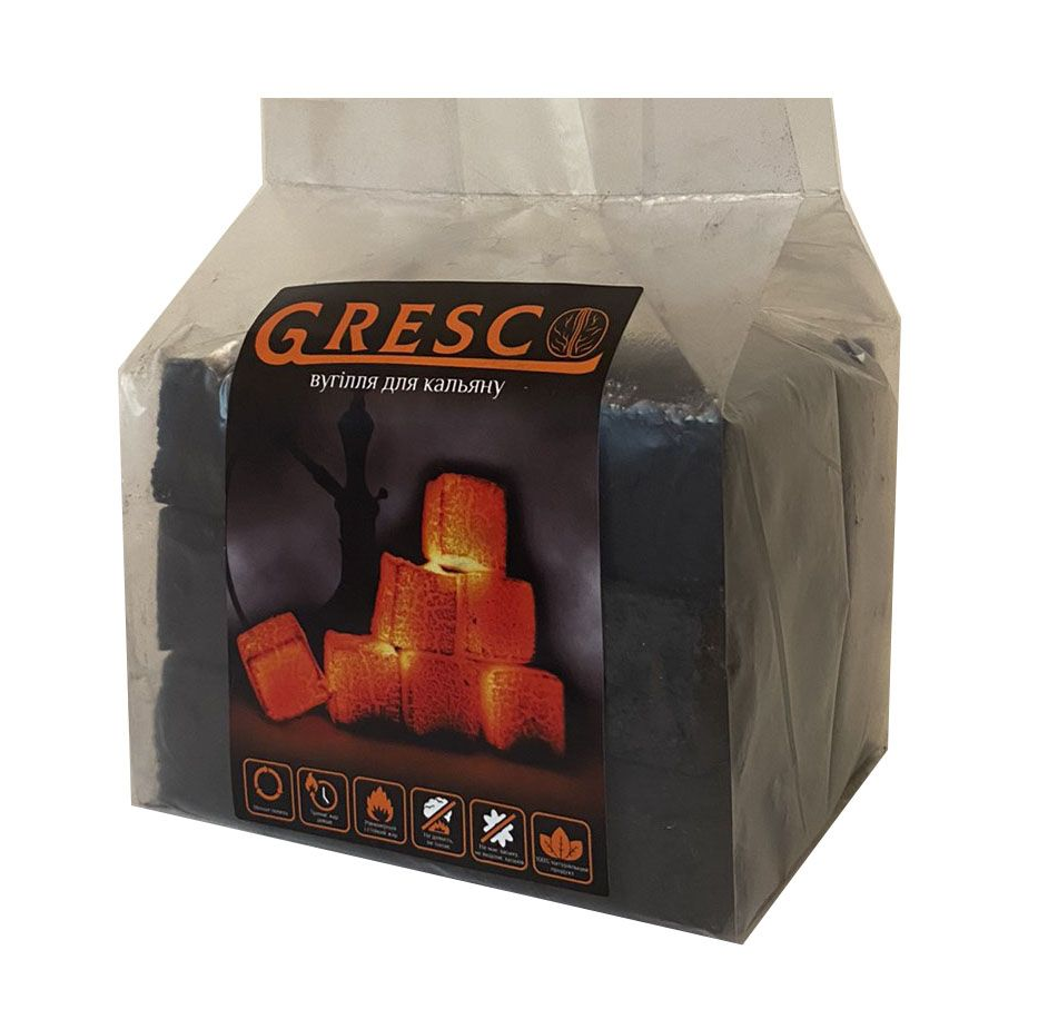 Уголь для кальяна ореховый Gresco без коробки 0,5 кг