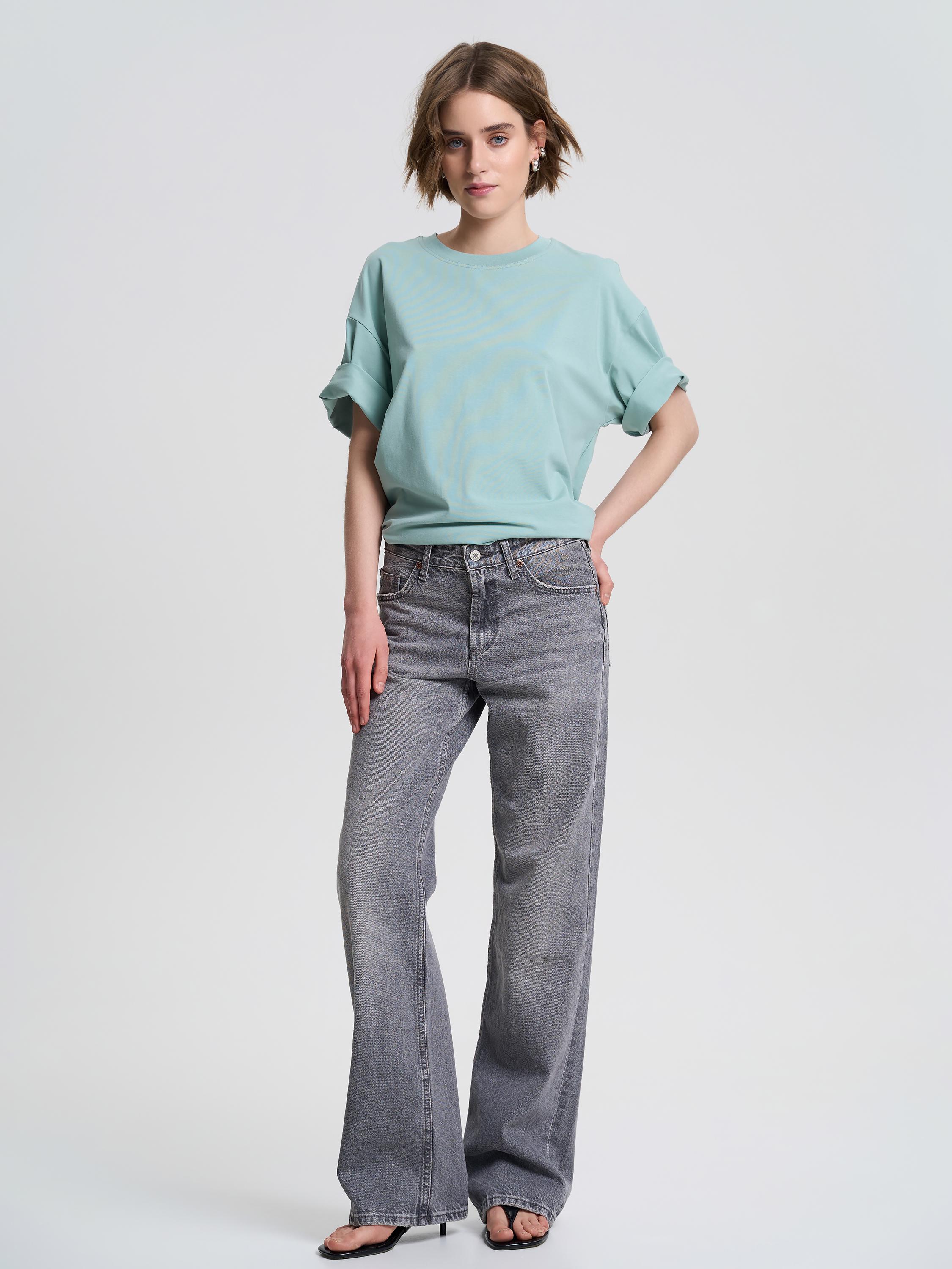 Футболка женская оверсайз ROZA 231105 S Темно-бирюзовый (4824005715716) - фото 2