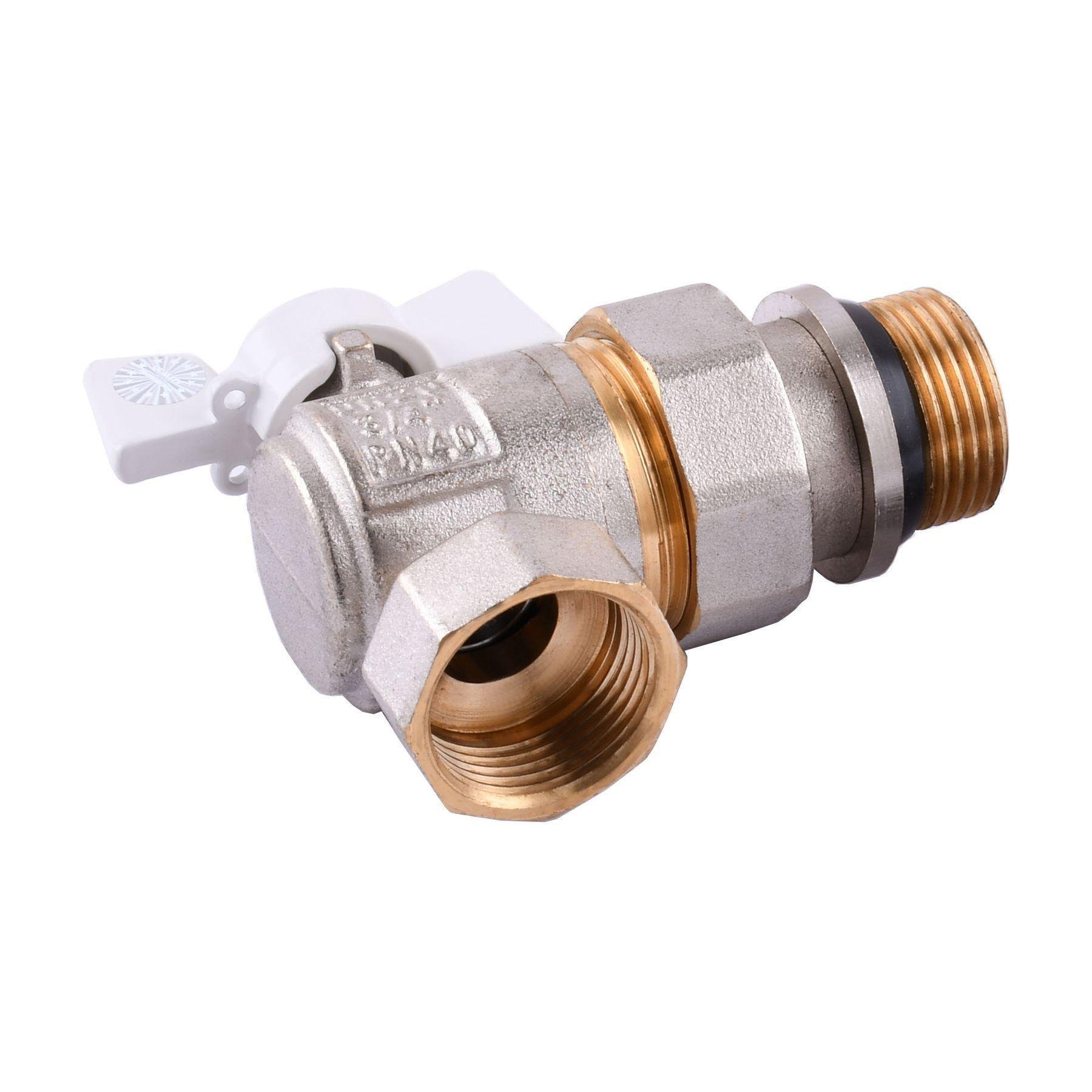 Кран шаровой угловой с американкой Q PROFESSIONAL QP004 PN40 3/4″ антипротечка бабочка Белый (GSR-000014416) - фото 3 Кран шаровой угловой с американкой Q PROFESSIONAL QP004 PN40 3/4″ антипротечка бабочка Белый (GSR-000014416) - фото 3