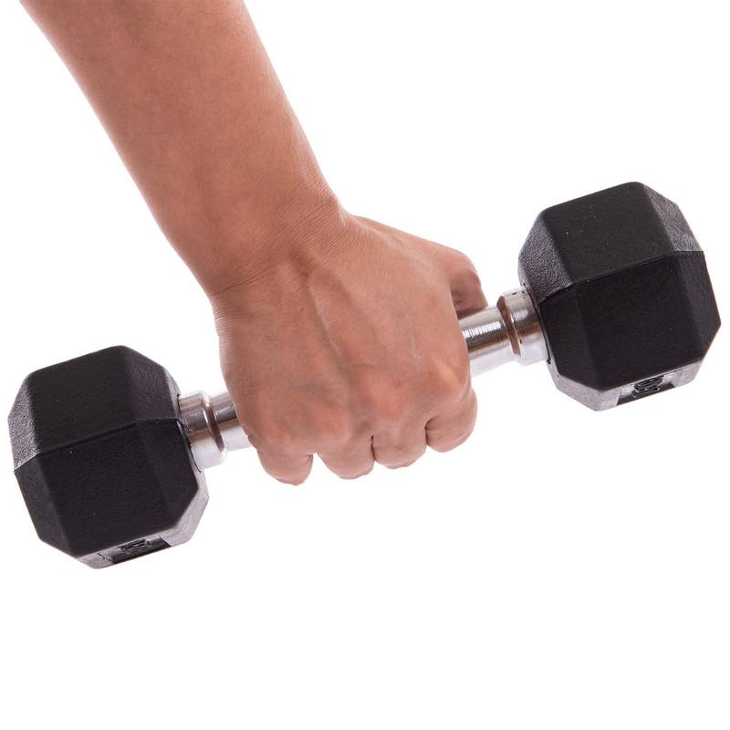 Гантель цельная LN-1205 шестигранная 25 кг Серебряный (56508164) - фото 4 Гантель цельная LN-1205 шестигранная 25 кг Серебряный (56508164) - фото 4