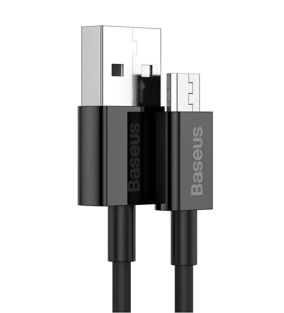 Кабель для зарядки телефона/смартфона Baseus USB-micro USB Швидка зарядка 2 А 1 м Чорний (CAMYS-01) - фото 2