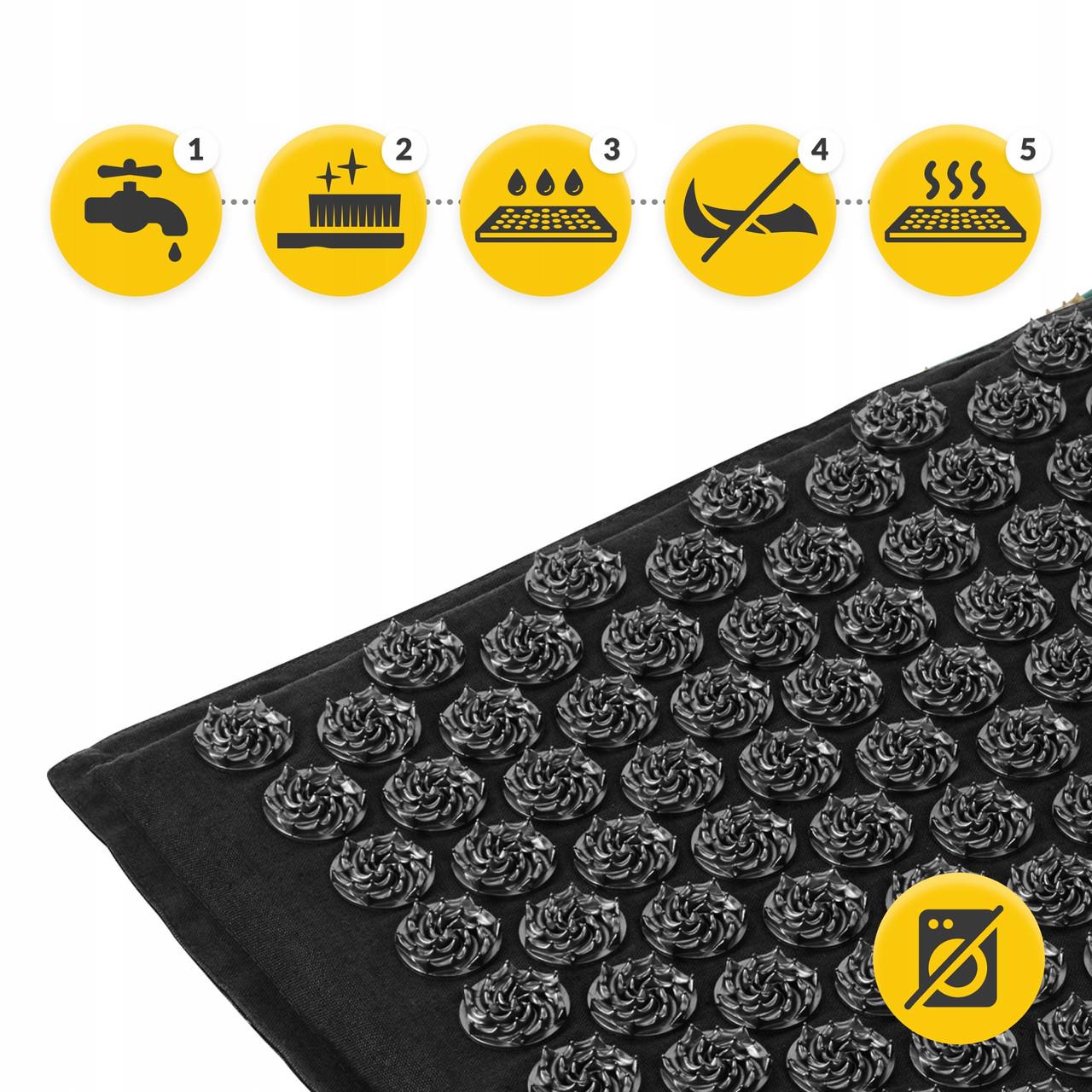 Коврик акупунктурный с подушкой 4fizjo Eco Mat аппликатор Кузнецова Black/Black (P-5907739312563) - фото 7