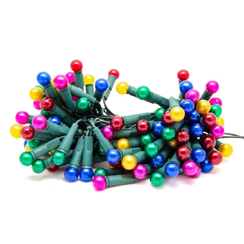 Гирлянда с лампочками накаливания жемчужные шарики 15 м 100 ламп RGB IP20 (050635)