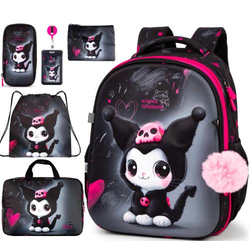 Ортопедический школьный рюкзак 6 в 1 для девочки School Standard 38х30х18 см с Kurumi для младших классов (SET 1170-67) Ортопедический школьный рюкзак 6 в 1 для девочки School Standard 38х30х18 см с Kurumi для младших классов (SET 1170-67)