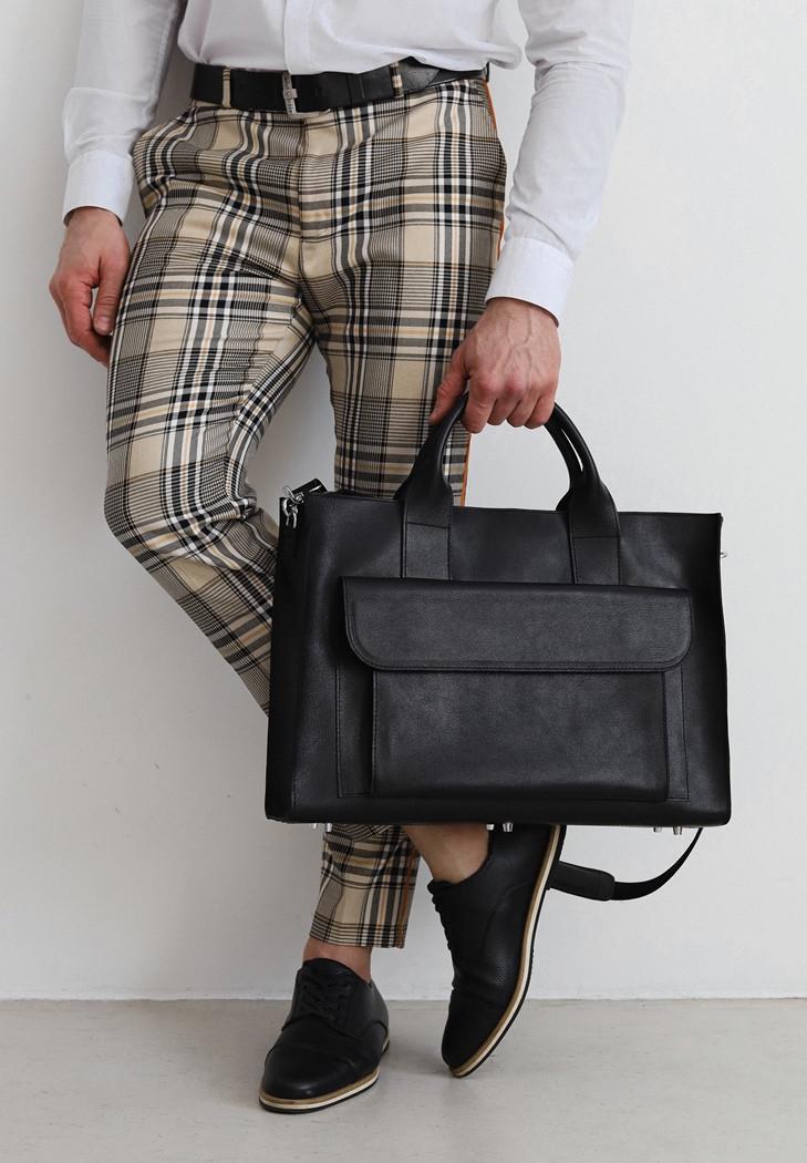 Сумка кожаная для ноутбука и документов универсальная Черный (A-028885) Сумка кожаная для ноутбука и документов универсальная Черный (A-028885)