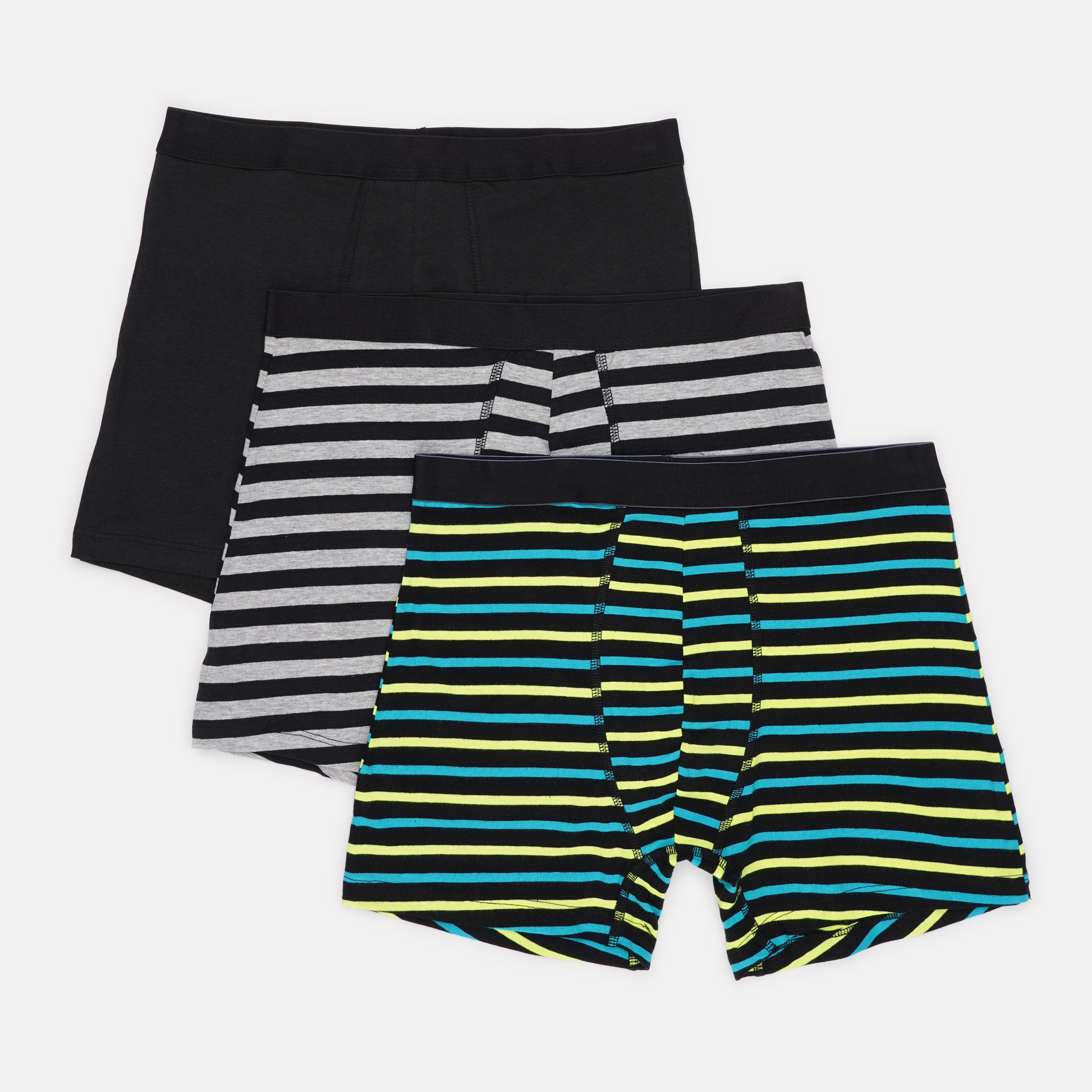 Труси Basic Collection смужка 3 шт. M Чорно-сірий (1438090260)