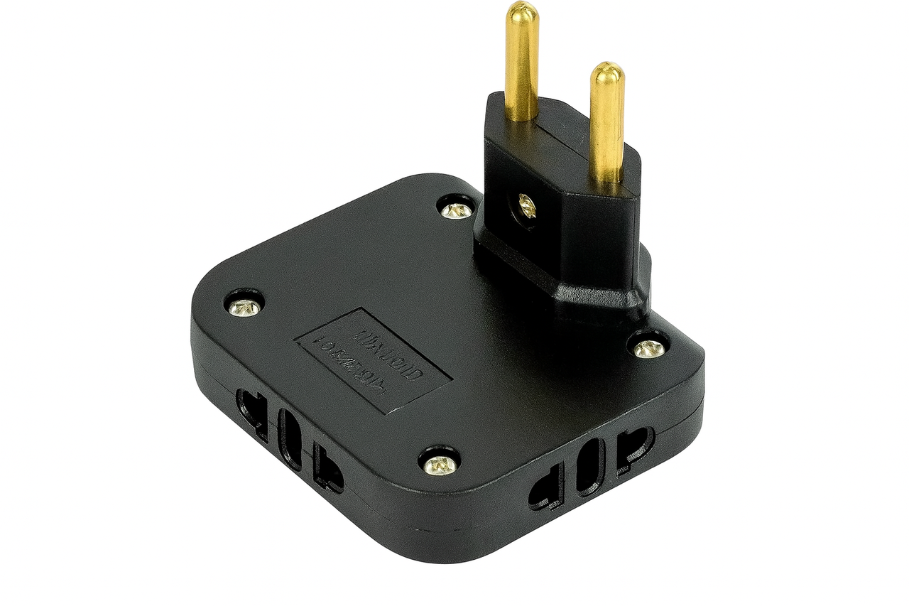 Сетевой переходник-тройник 2хUSB 3в1 EU/UK поворотный 180° розетки 2 шт. 250V 10A Черный (31209222)