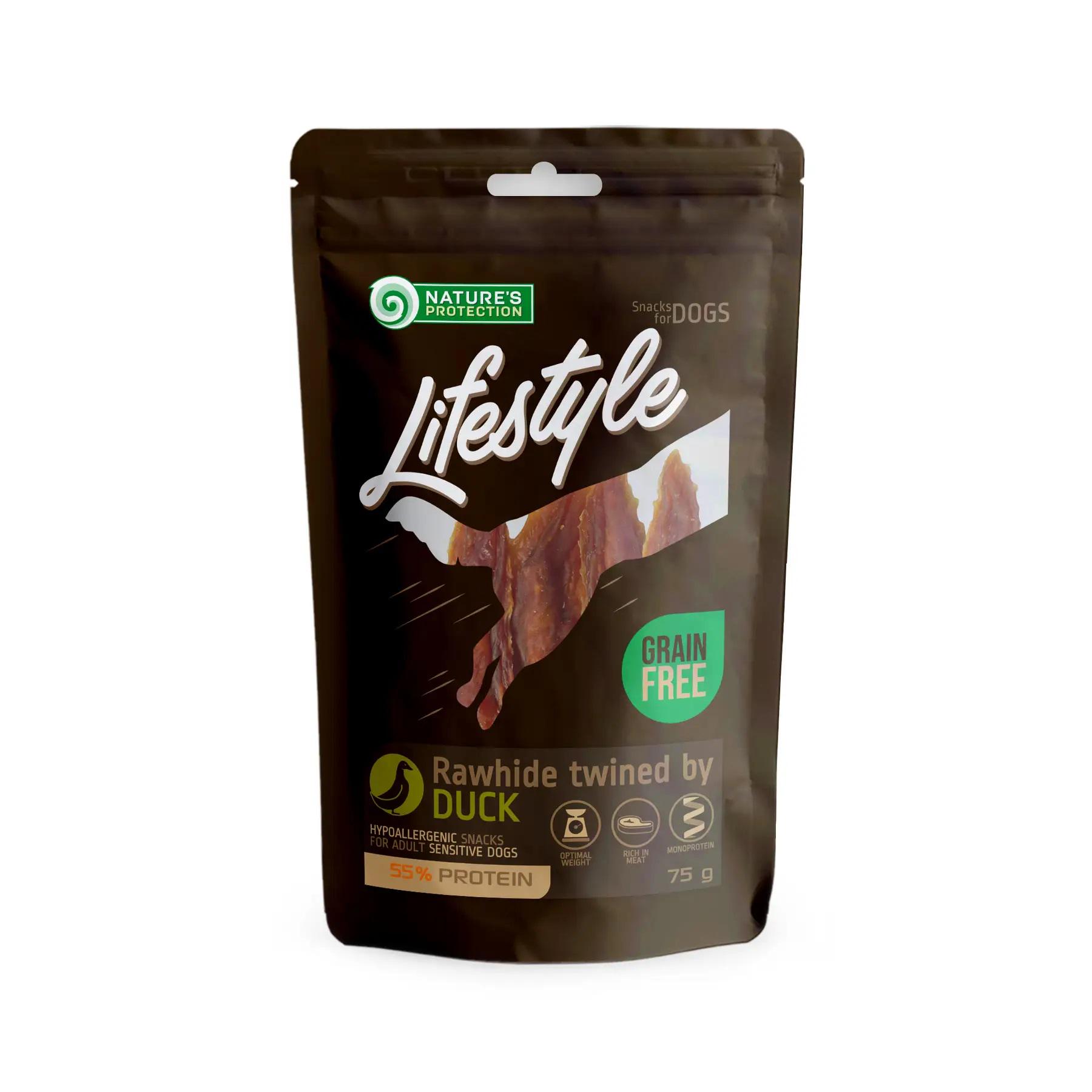 Лакомство для собак Nature's Protection Lifestyle Snack For Dogs Rawhide Sticks Twined By Duck с уткой 75 г (SNK46149)