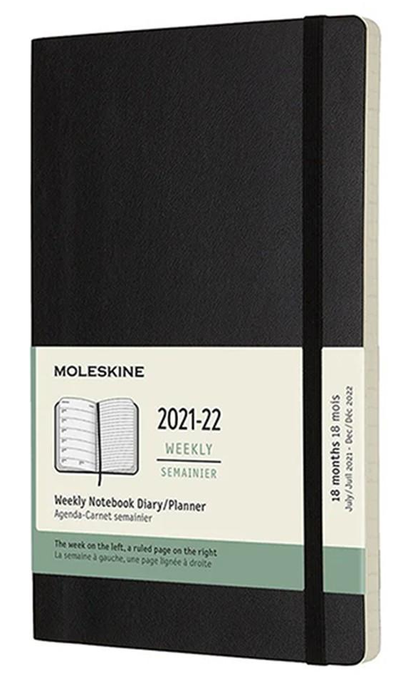 Тижневик Moleskine 2021-2022 середній Чорний (DSB18WN3Y22)