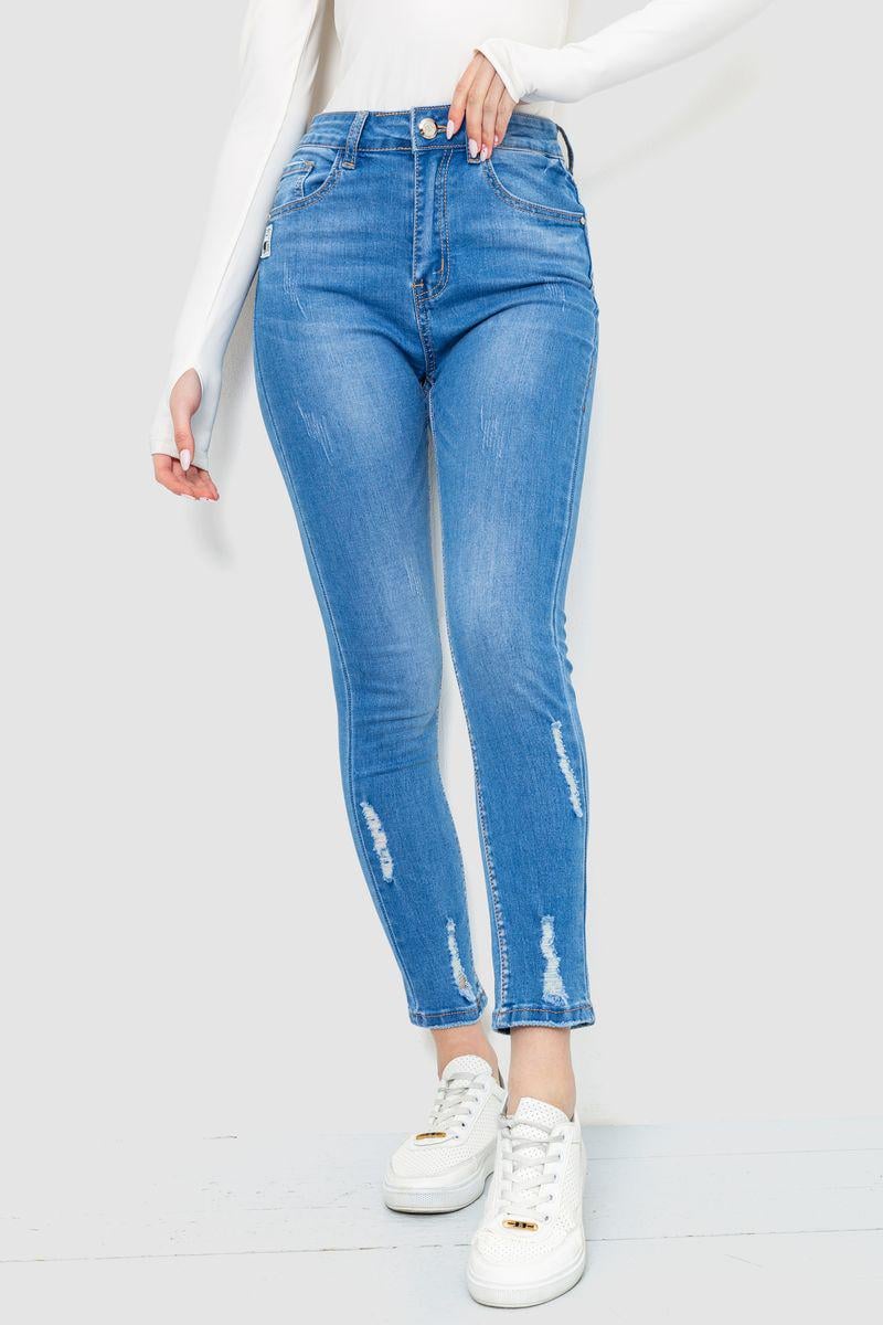 Джинсы женские с потертостями Ager 214R1532 р. 28 Синий (65f2d47da4b9607aef04f331)