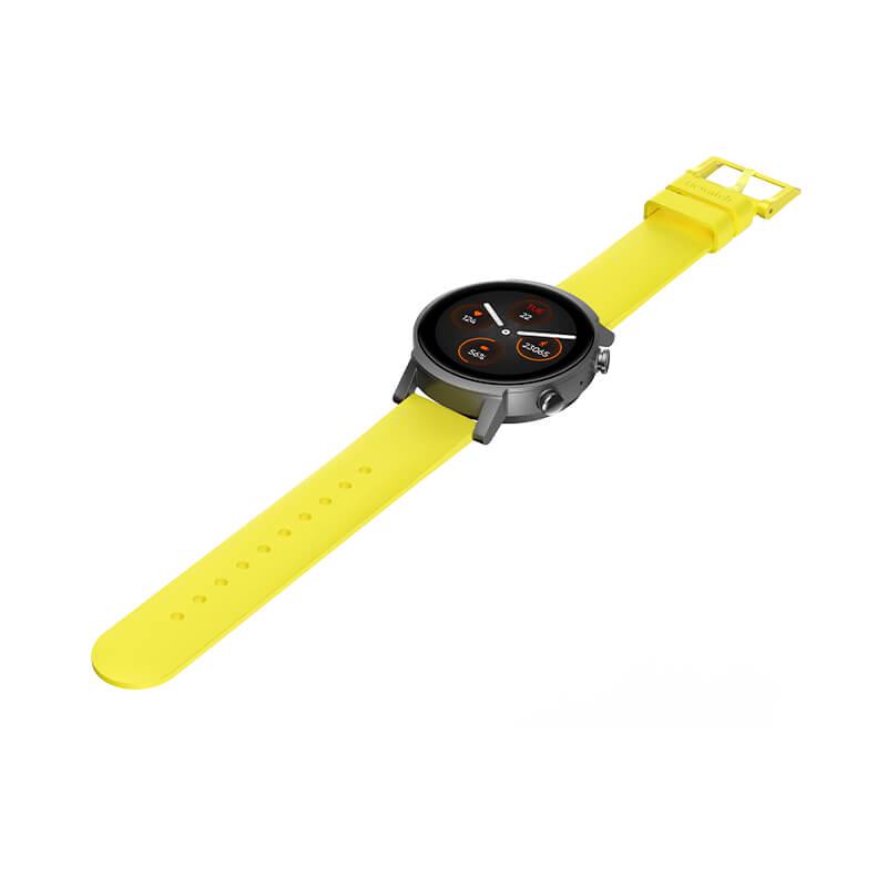 Силиконовый ремешок MOBVOI TicWatch E3/GTH/C2 Rubber Silicone Strap 20 мм Yellow - фото 4