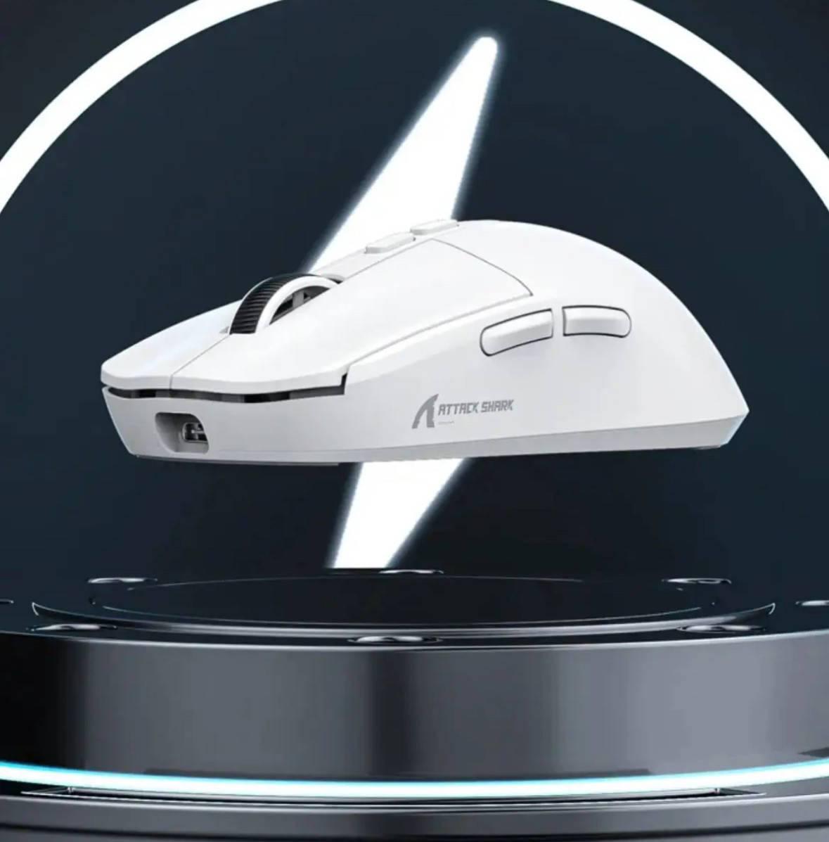 Мышка компьютерная Attack Shark X6 PAW3395 Bluetooth із зарядною базою Білий - фото 3 Мышка компьютерная Attack Shark X6 PAW3395 Bluetooth із зарядною базою Білий - фото 3