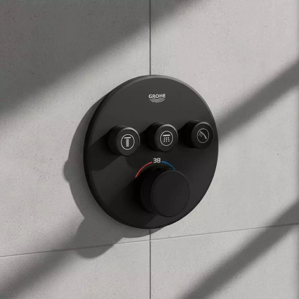 Смеситель скрытого монтажа Grohe SmartControl 29508KF0 с термостатом наружная часть Черный (544512)