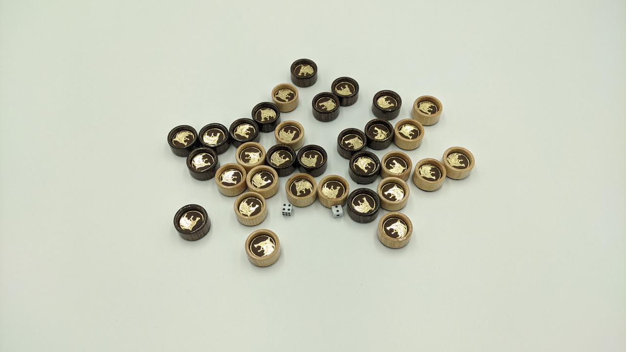 Фишки для нард с кожаной вставкой №14 25х12 мм (22895014) - фото 2