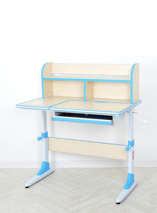 Парта с надстройкой и полкой снизу M Бежево-синий (4804W-4) - фото 2 Парта с надстройкой и полкой снизу M Бежево-синий (4804W-4) - фото 2