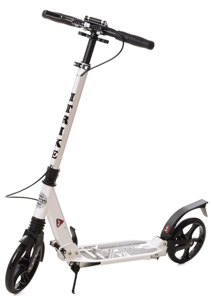 Самокат городской iTrike двухколесный с полиуретановыми колесами Белый (DS-171-S-215) Самокат городской iTrike двухколесный с полиуретановыми колесами Белый (DS-171-S-215)